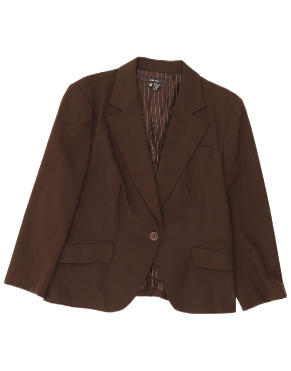 Zara Γυναικείο Μπουφάν σακάκι με 1 κουμπί EU 44 XL καφέ πολυεστέρας