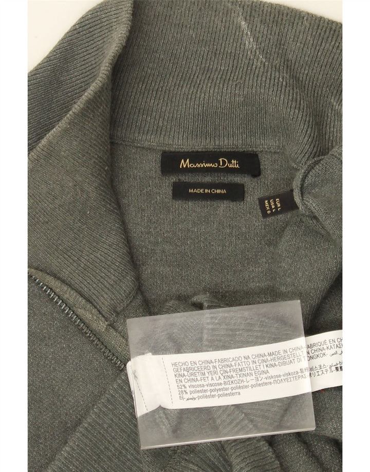 Ανδρικό πουλόβερ Massimo Dutti με φερμουάρ, μεγάλο γκρι βισκόζη