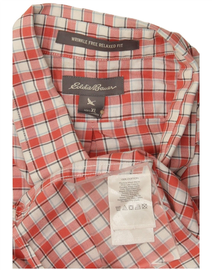 Eddie Bauer Ανδρικό πουκάμισο Relaxed Fit XL Red Check Cotton