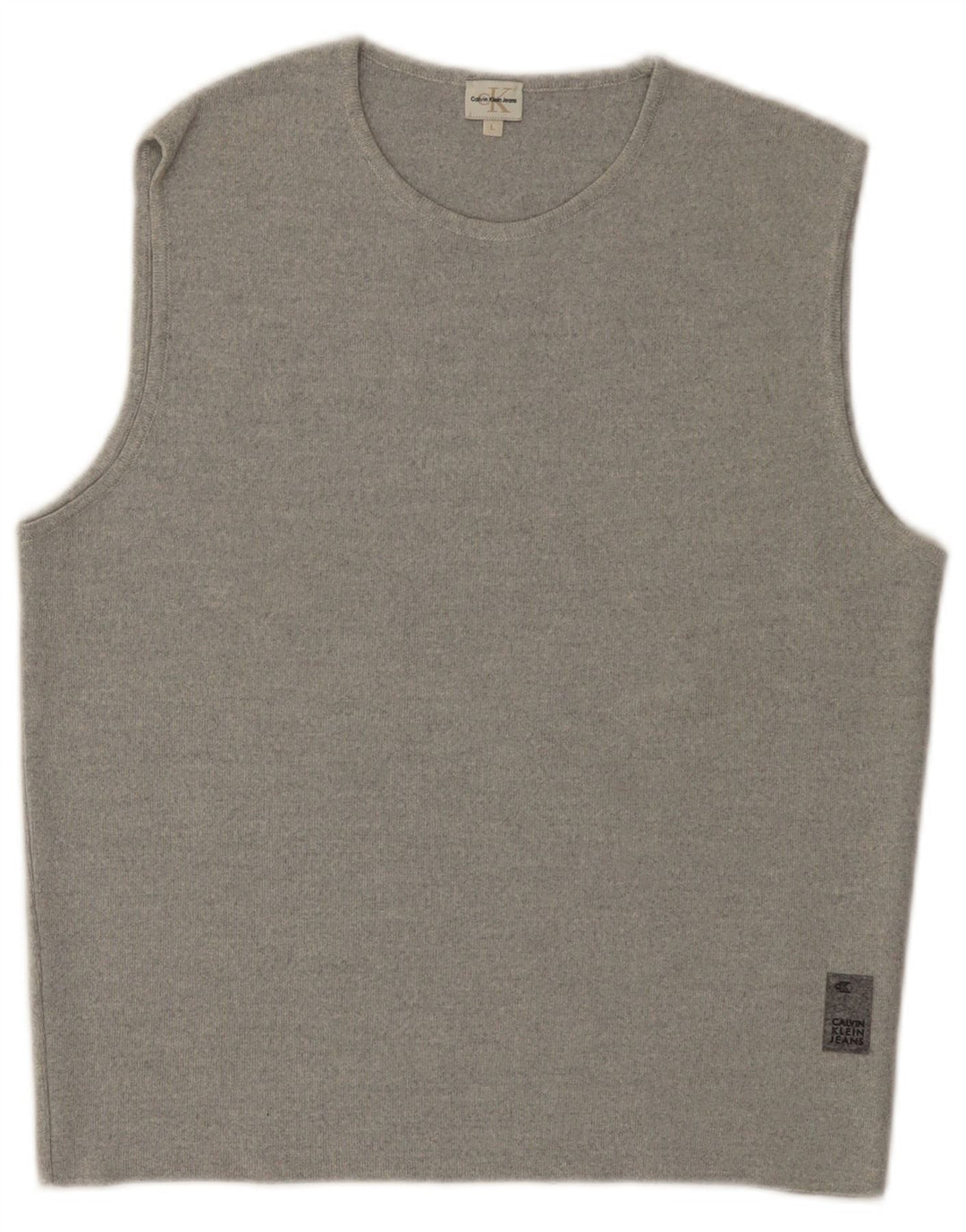 CALVIN KLEIN JEANS Γυναικείο γιλέκο Tank Top UK 14 Large Grey Wool