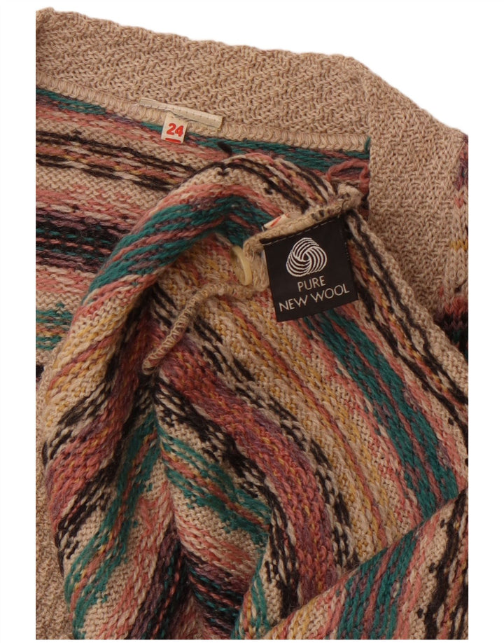 Γυναικεία ζακέτα VINTAGE UK 14 Large Brown Fair Isle Wool