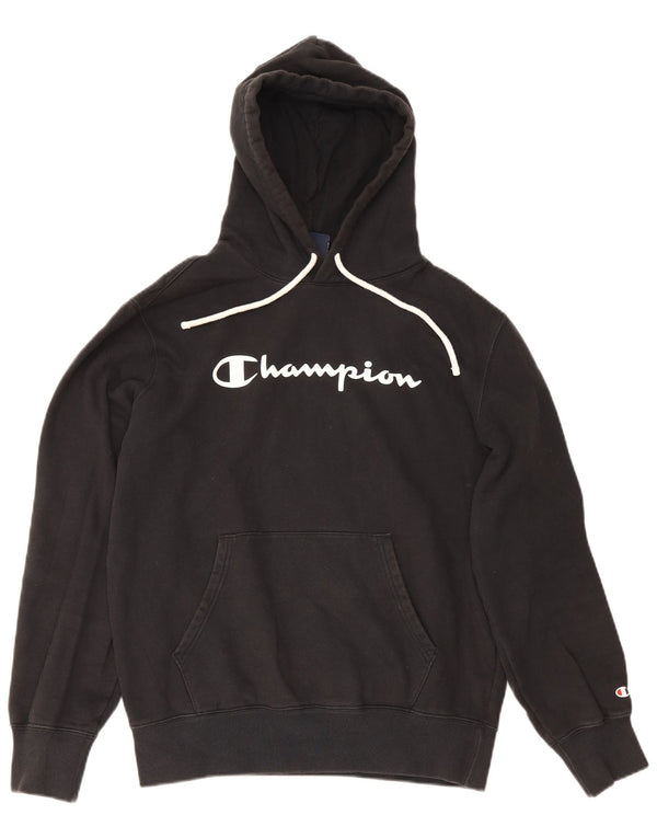 Ανδρικό Champion Graphic Hoodie Jumper μεγάλο μαύρο βαμβακερό