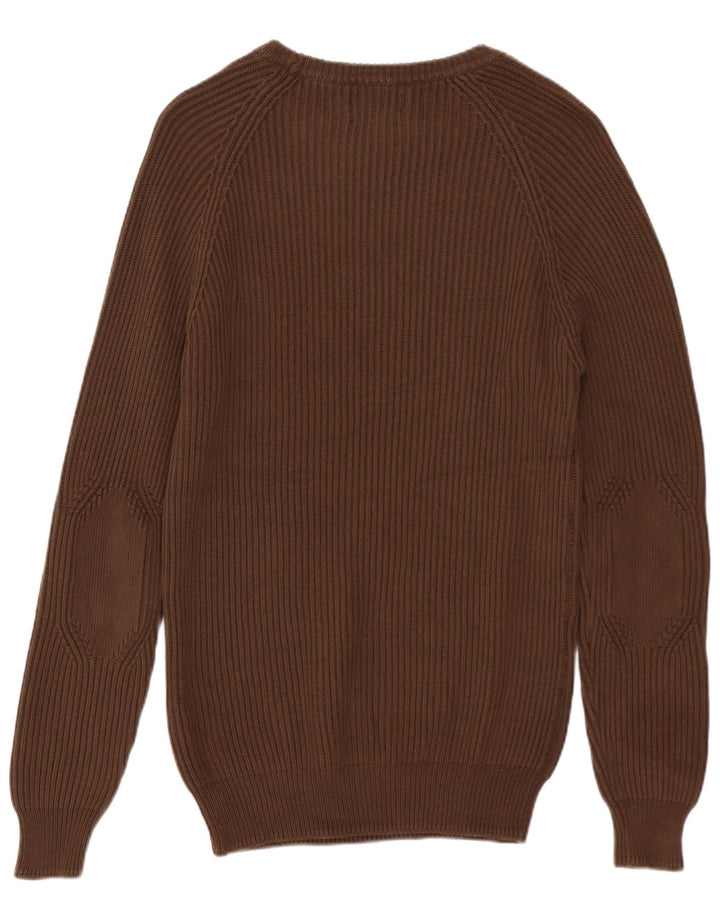 Ανδρικό πουλόβερ ZARA Boat Neck Jumper Μεσαίο καφέ βαμβακερό