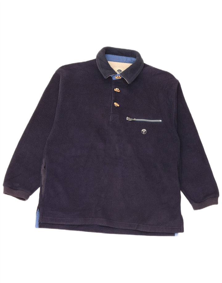 FAT FACE Ανδρικά Polartec Loose Fit Polo Neck Fleece Jumper XS Navy Blue