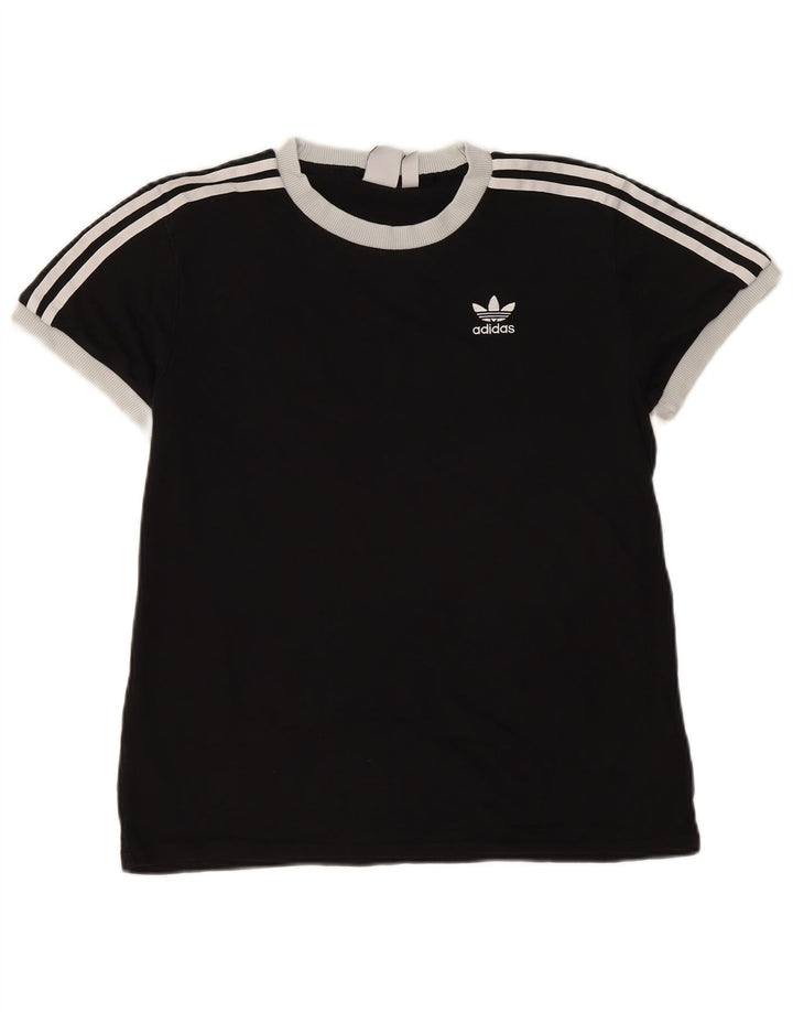 Adidas Γυναικείο T-Shirt Top UK 6 XS Μαύρο βαμβακερό
