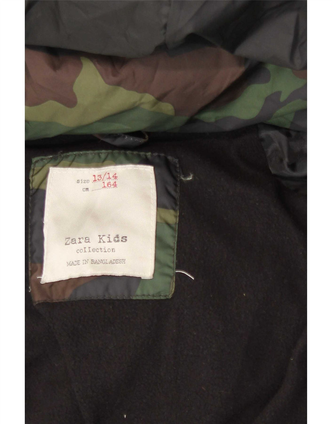 Zara Boys Hooded Jacket 13-14 Years Πολύχρωμο Καμουφλάζ