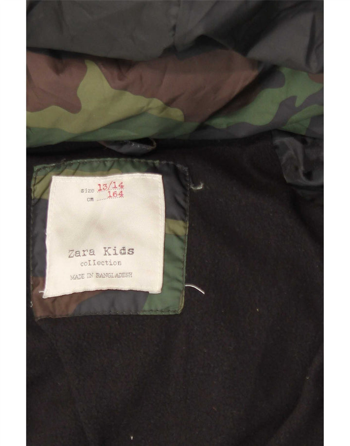 Zara Boys Hooded Jacket 13-14 Years Πολύχρωμο Καμουφλάζ