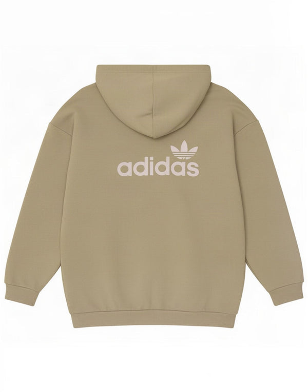 Adidas Womens Graphic Oversized Hoodie Jumper UK 10 Small Green Cotton