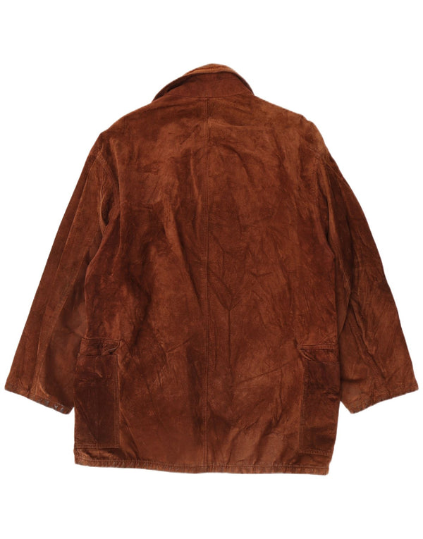 Vintage γυναικείο σουέτ πανωφόρι UK 18 XL καφέ