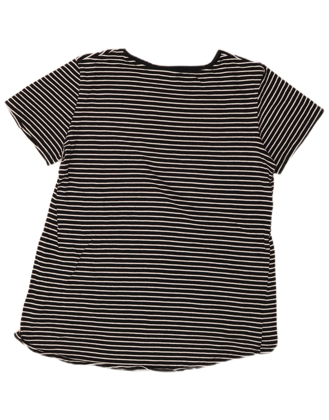 Zara Γυναικείο T-Shirt Top UK 10 Small Black ριγέ