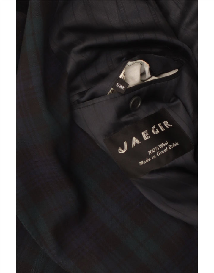 Jaeger Ανδρικό μπουφάν Blazer με διπλό στήθος IT 52 XL Navy Blue Check Wool