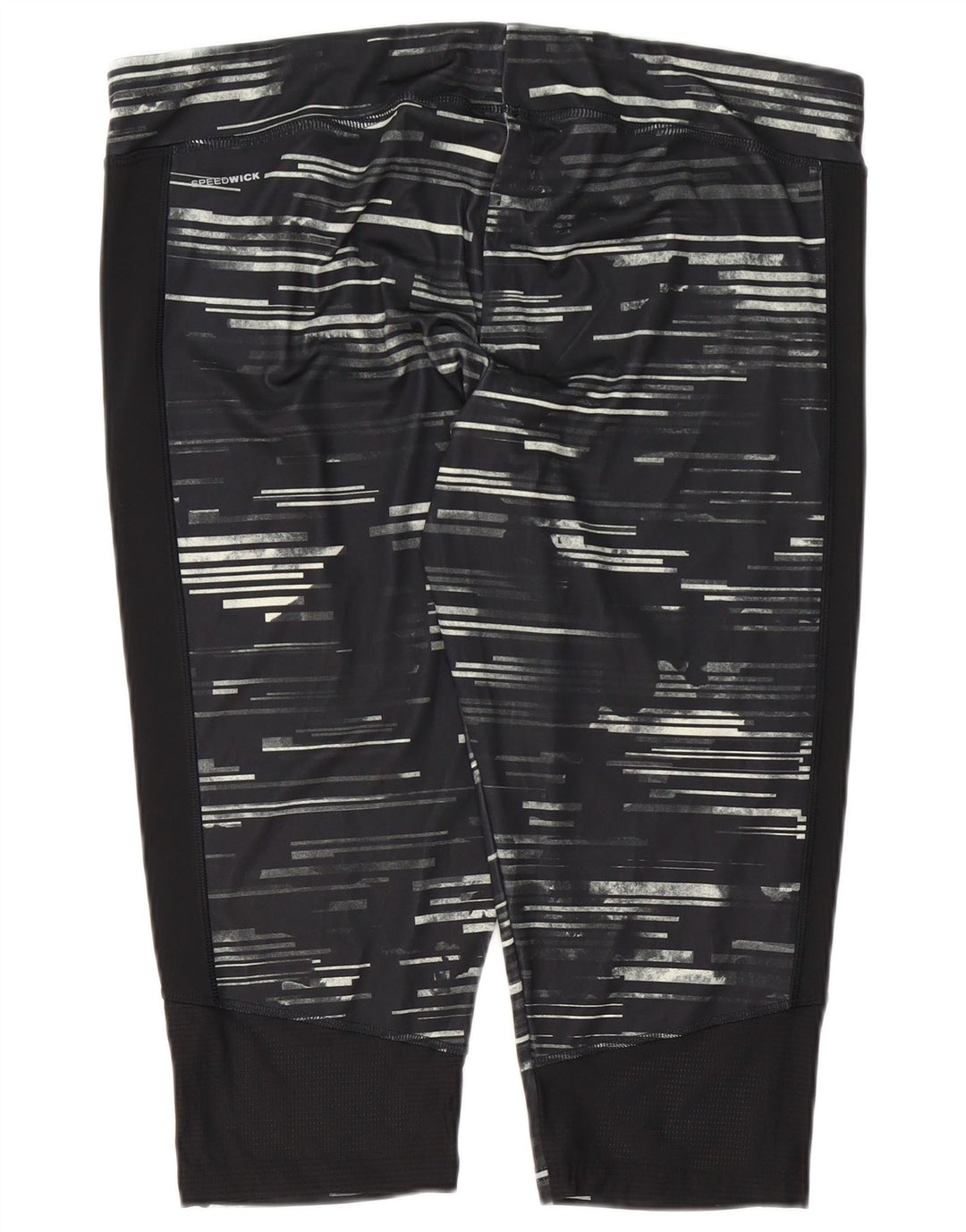 Reebok γυναικεία κολάν Capri UK 24/26 2XL Μαύρο ριγέ πολυεστέρα