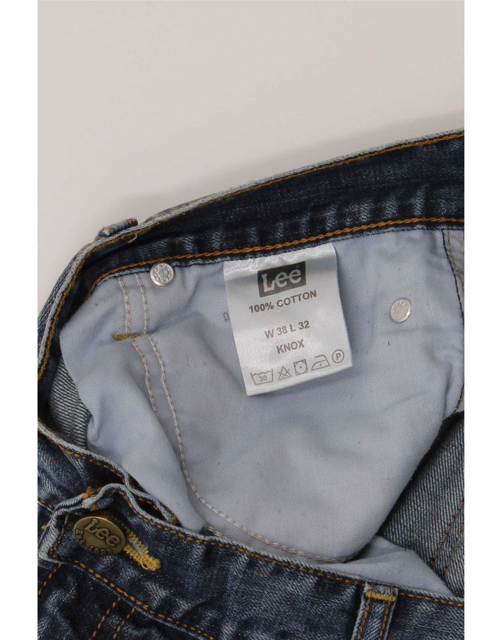 Lee Mens Knox Distressed Straight Jeans W38 L32 Μπλε βαμβακερό