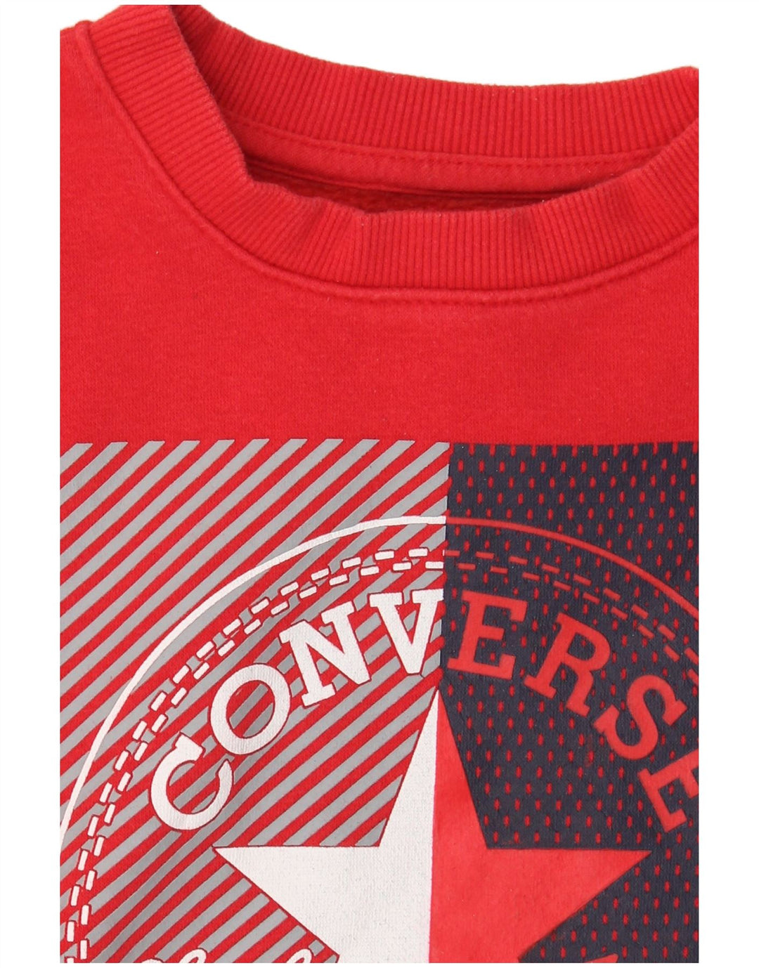 Γραφικό Φούτερ Converse Boys Jumper 10-11 ετών Μεσαίο κόκκινο βαμβακερό