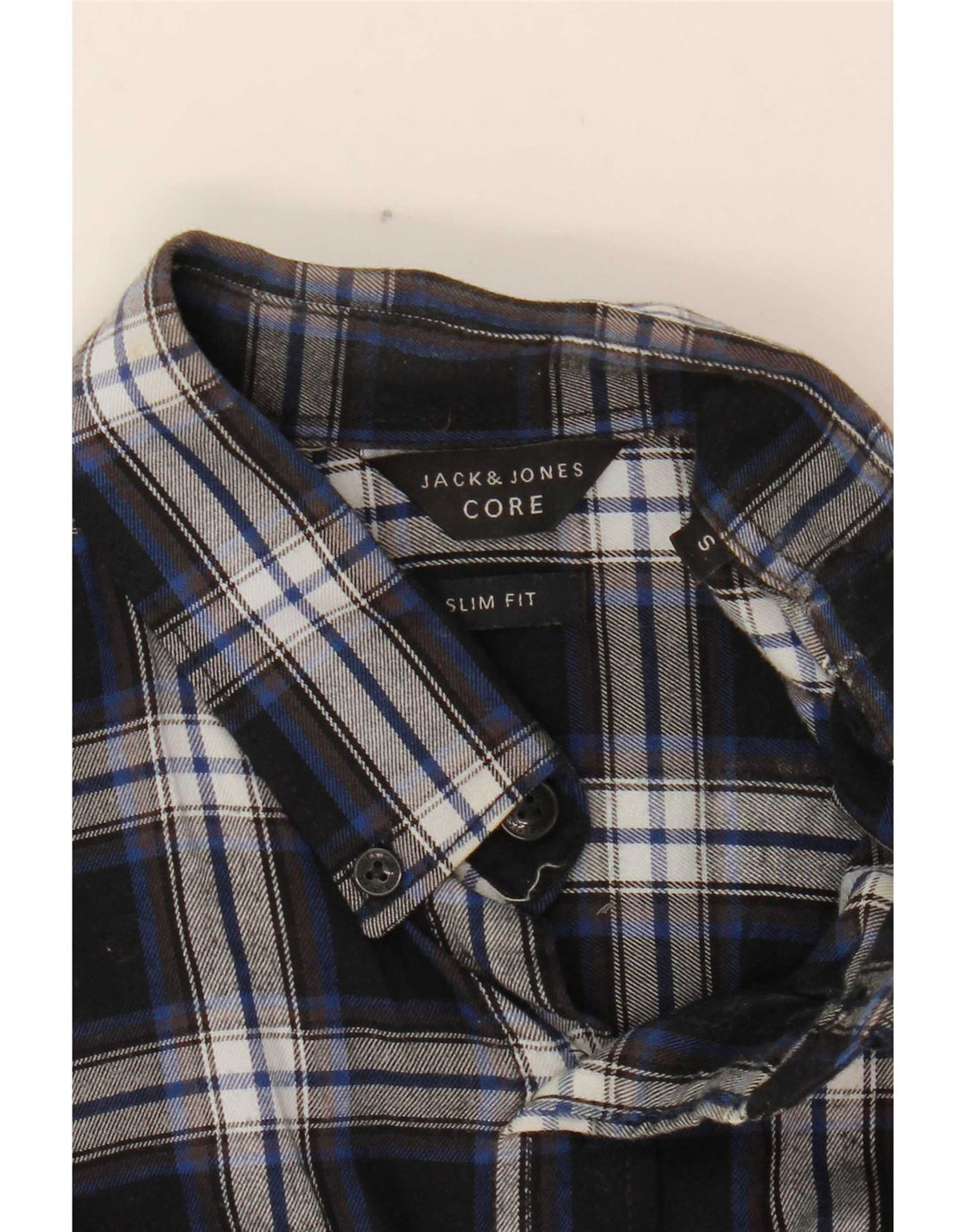 Jack & Jones Ανδρικό φανελένιο πουκάμισο με λεπτή εφαρμογή, μικρό μπλε καρό
