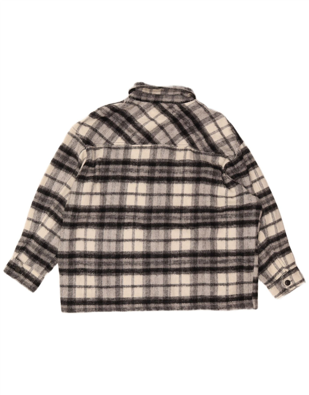 ZARA Γυναικείο Oversized Oversized Πουκάμισο Flannel UK 16 Large Black καρό