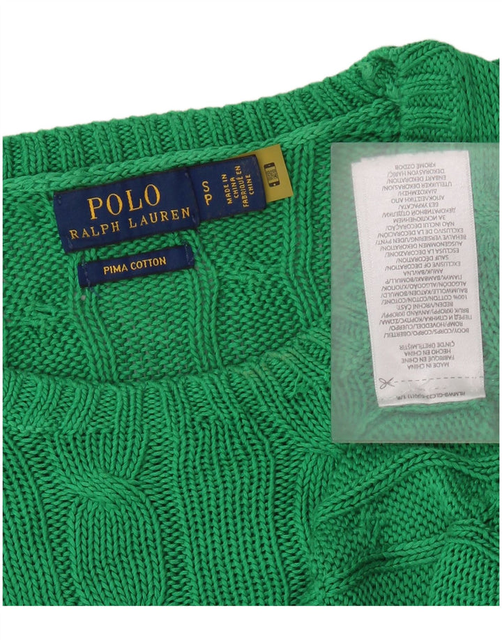 Γυναικείο πουλόβερ POLO RALPH LAUREN Crew Neck Jumper UK 10 Small Green Cotton