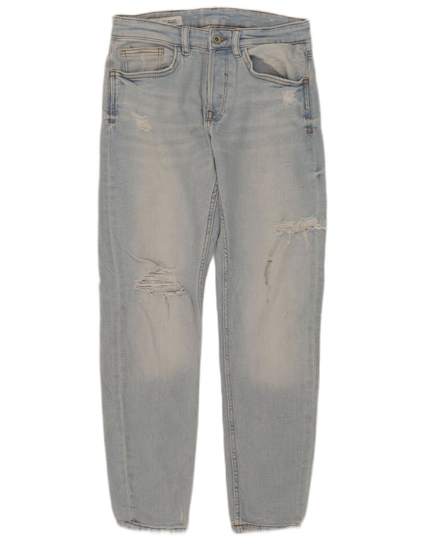 Zara Ανδρικά τζιν κωνικό κωνικό EU 38 Small W30 L29 Μπλε βαμβακερό