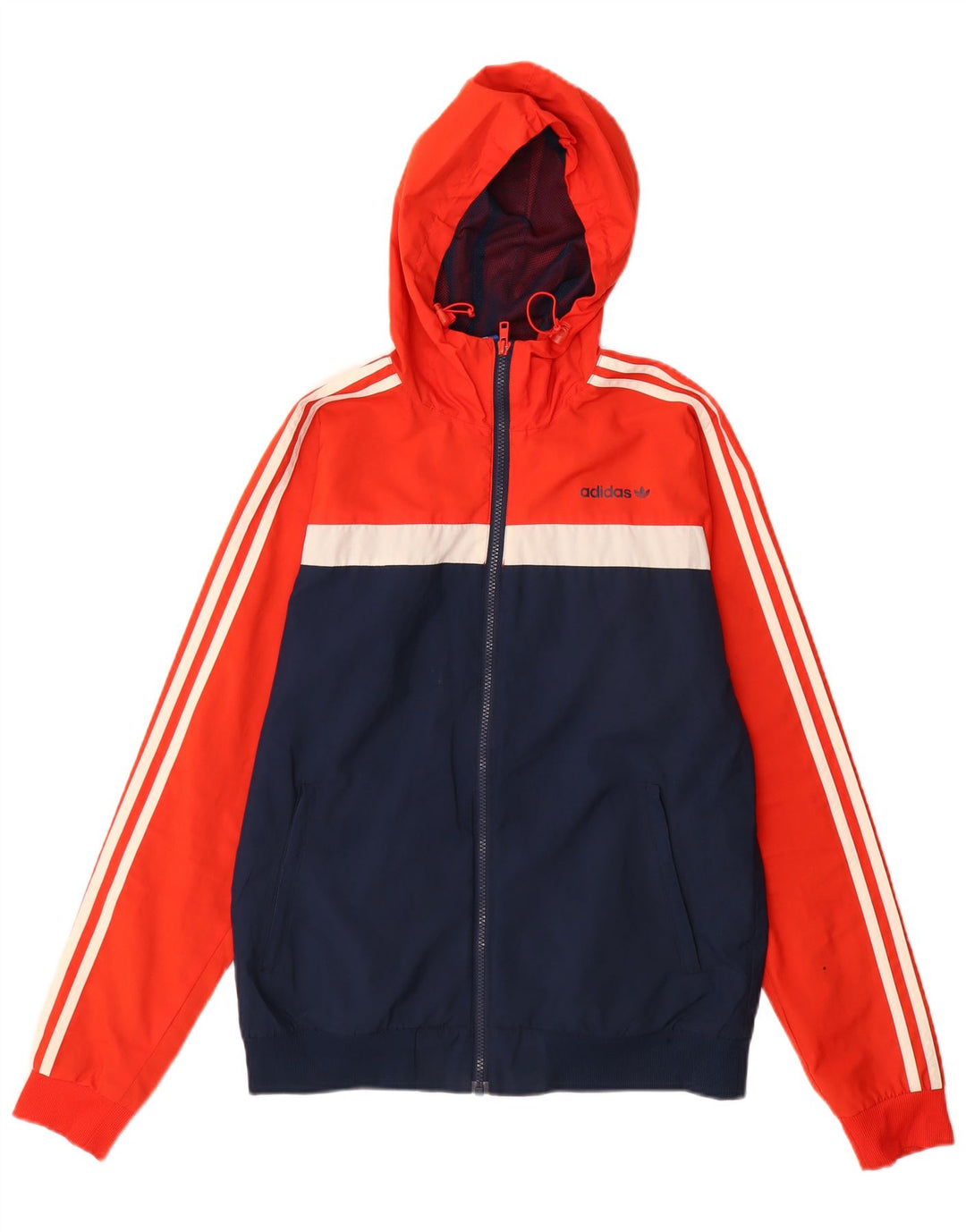 Ανδρικό μπουφάν βροχής με κουκούλα ADIDAS UK 36 Small Red Colorblock Πολυεστέρας