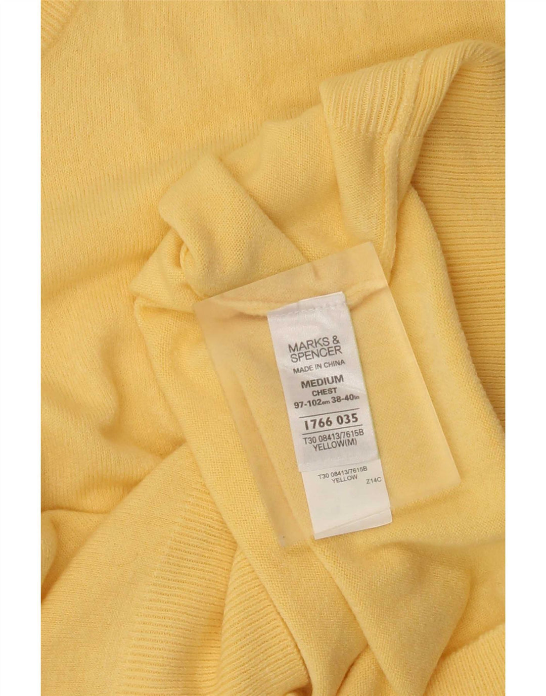 Marks & Spencer Ανδρικό πουλόβερ με λαιμόκοψη σε μεσαίο κίτρινο ακρυλικό