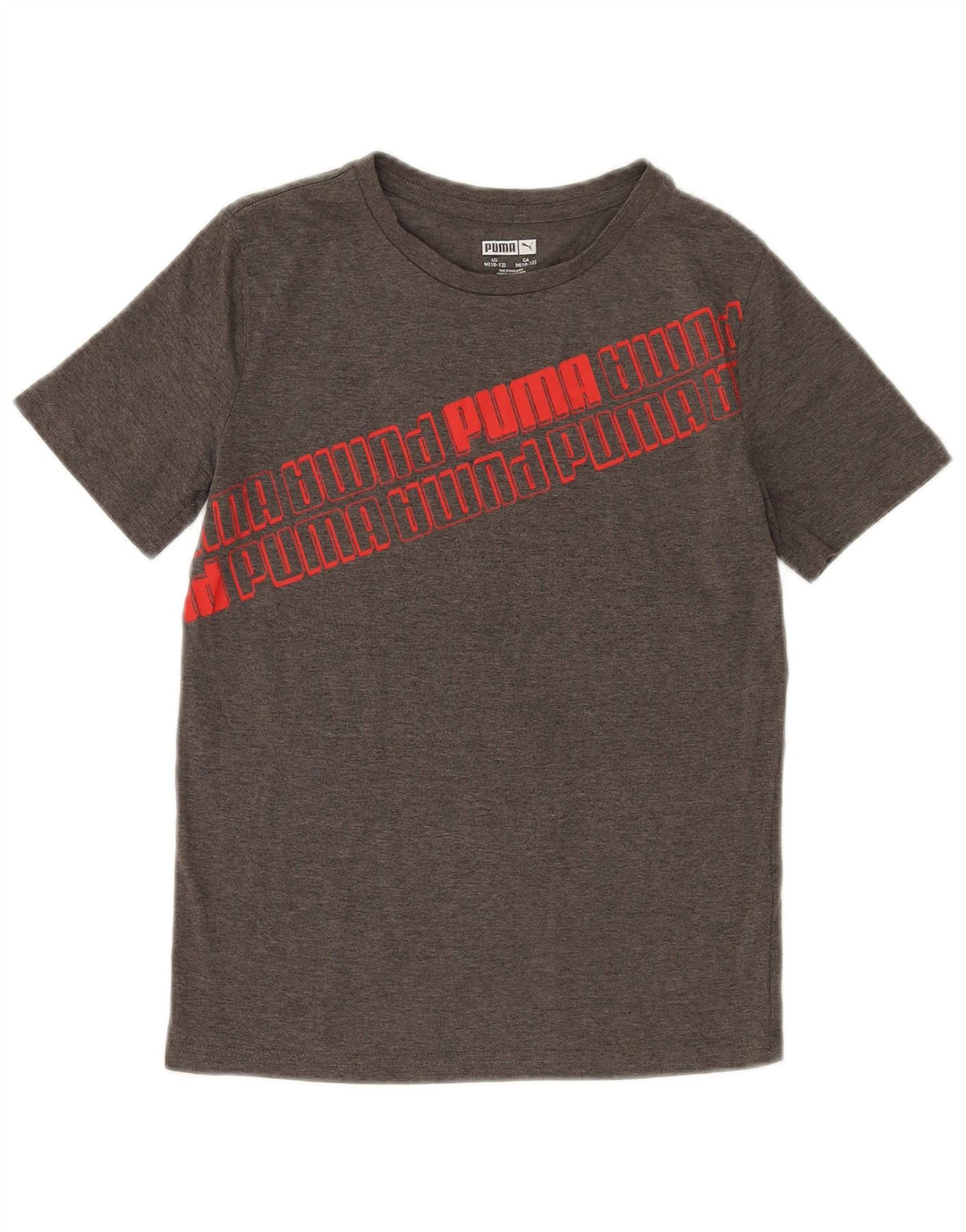 Puma Boys Graphic T-Shirt Top 10-11 ετών Μεσαίο γκρι βαμβακερό