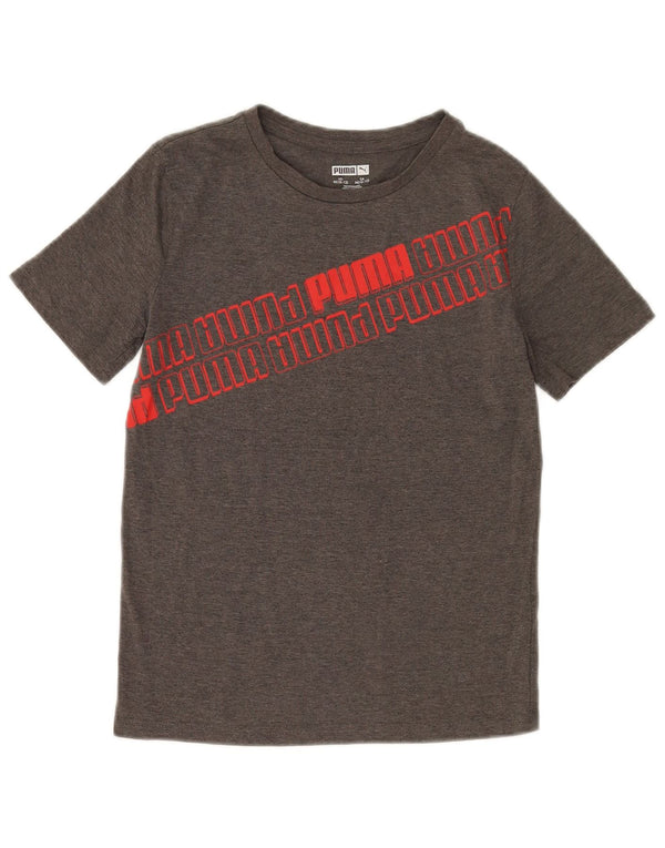 Puma Boys Graphic T-Shirt Top 10-11 Years Medium Grey Cotton