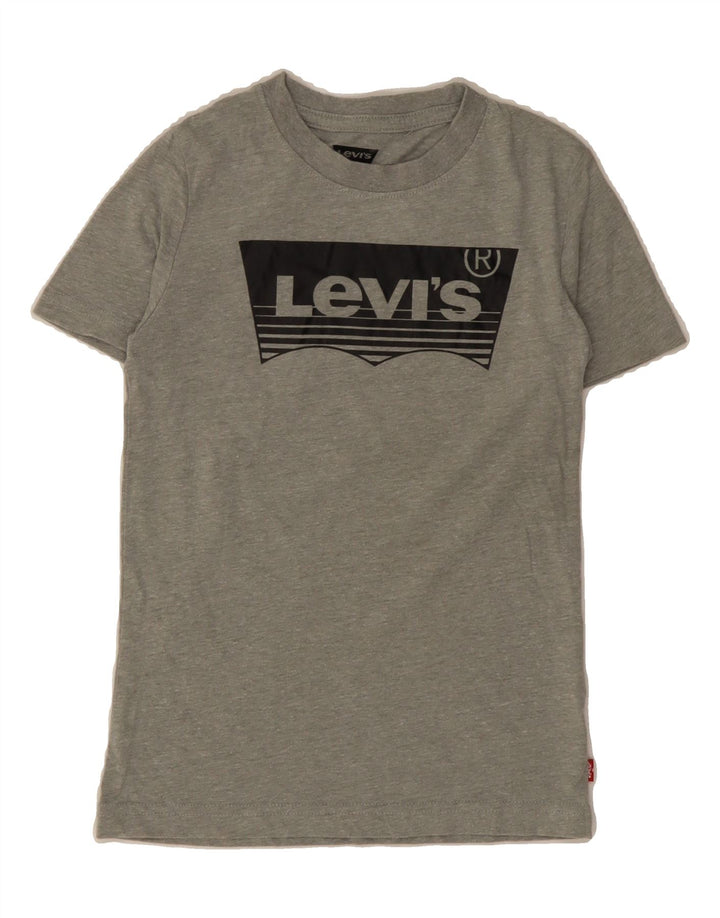 LEVI'S Boys Graphic T-Shirt Top 7-8 Years Medium Grey Cotton Vintage Levi's and Second-Hand Levi's from Messina Hembry 