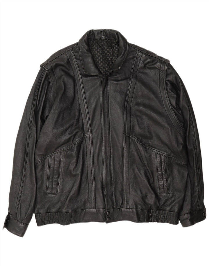 Vintage ανδρικό μπουφάν Aviator με φερμουάρ UK 42 XL μαύρο