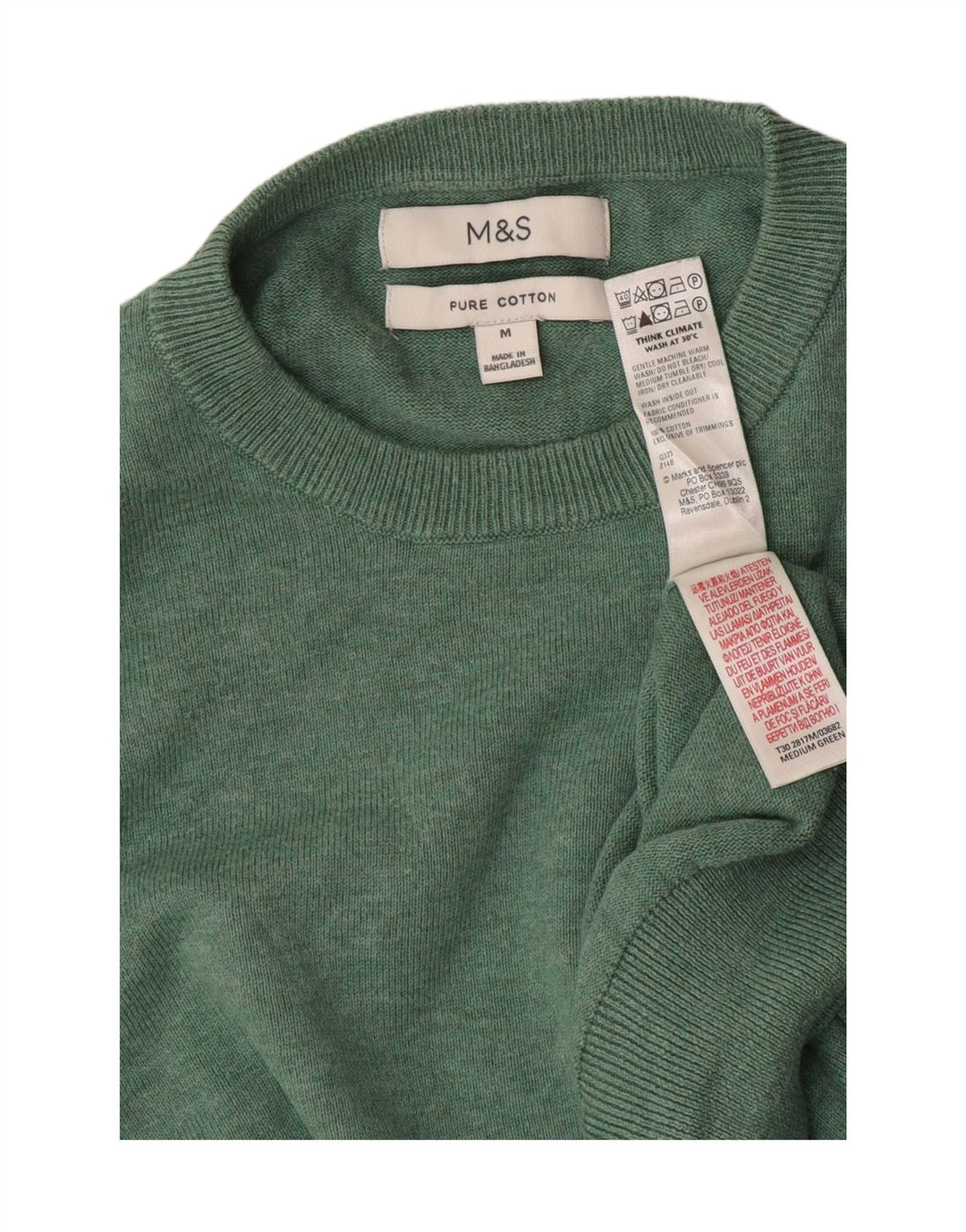 Marks & Spencer Ανδρικό πουλόβερ με λαιμόκοψη, μεσαίο βαμβακερό