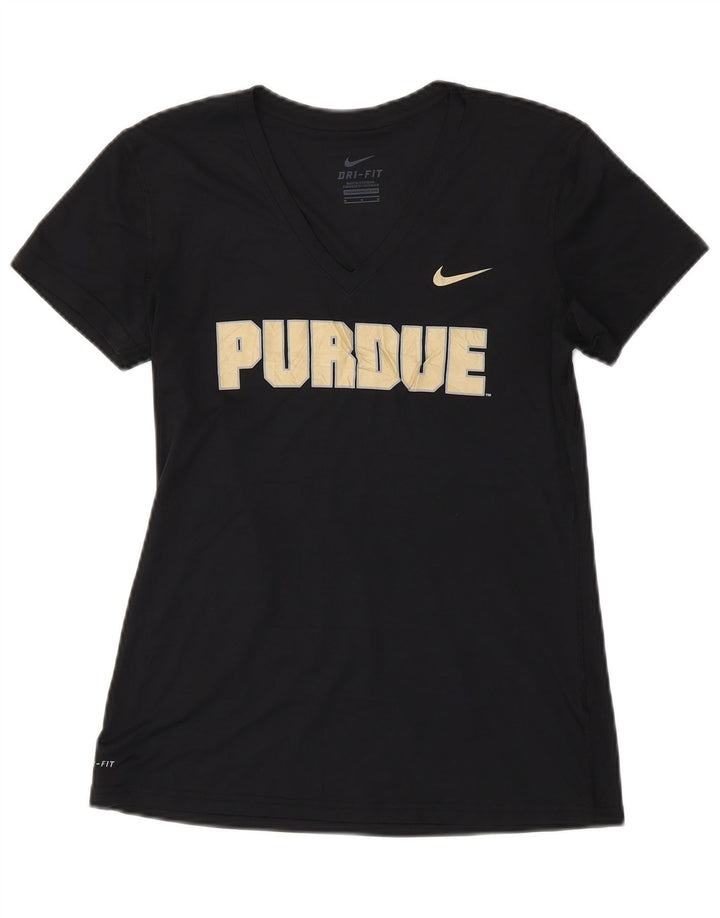 Γυναικείο γραφικό μπλουζάκι Purdue NIKE Top UK 12 Medium Black