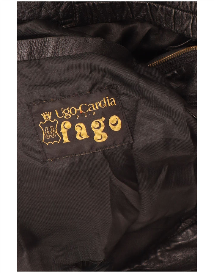 Vintage Ανδρικό Δερμάτινο Μπουφάν UK 42 XL Μαύρο Δερμάτινο