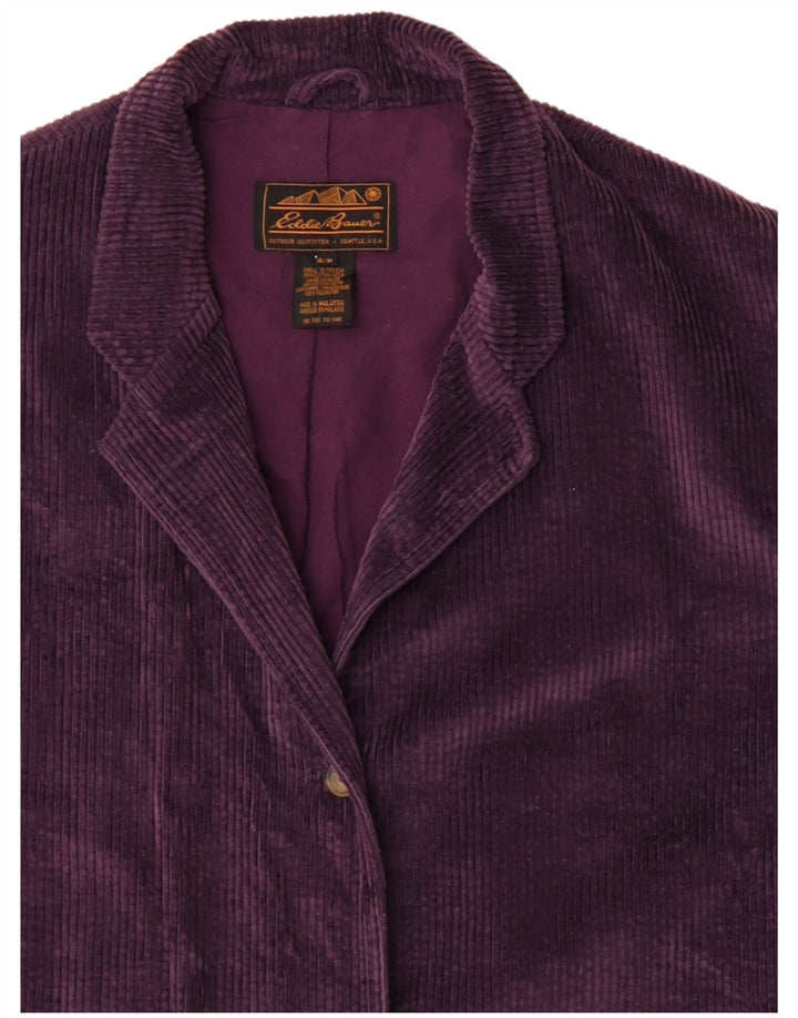 EDDIE BAUER Γυναικείο μπλέιζερ μεγάλου μεγέθους με 3 κουμπιά μπουφάν UK 10 Small μπορντό
