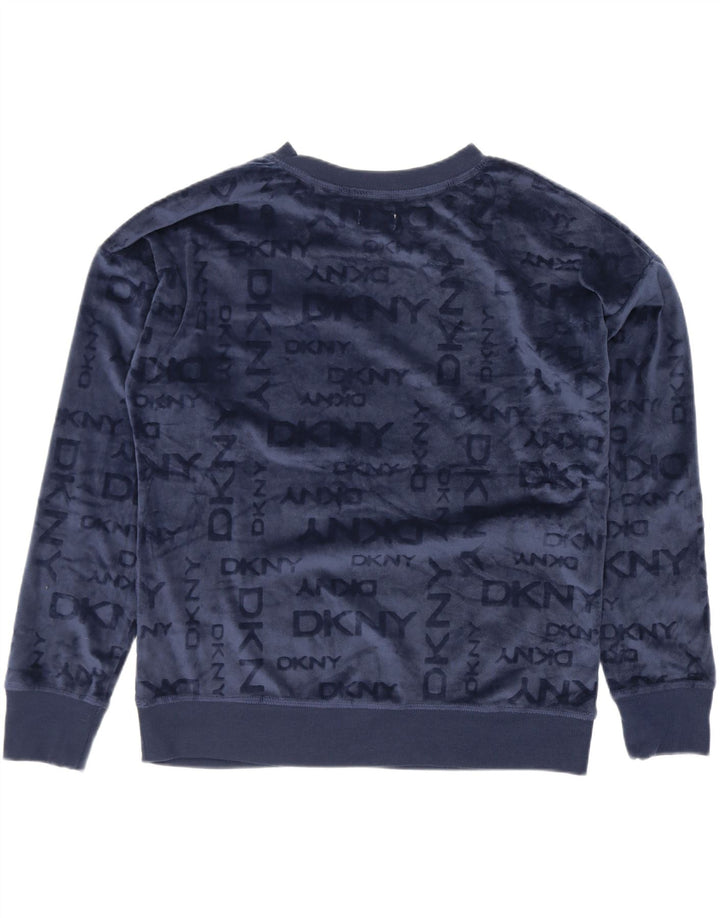 Dkny Γυναικεία υπερμεγέθη γραφική φούτερ Jumper UK 10 Small Navy Blue