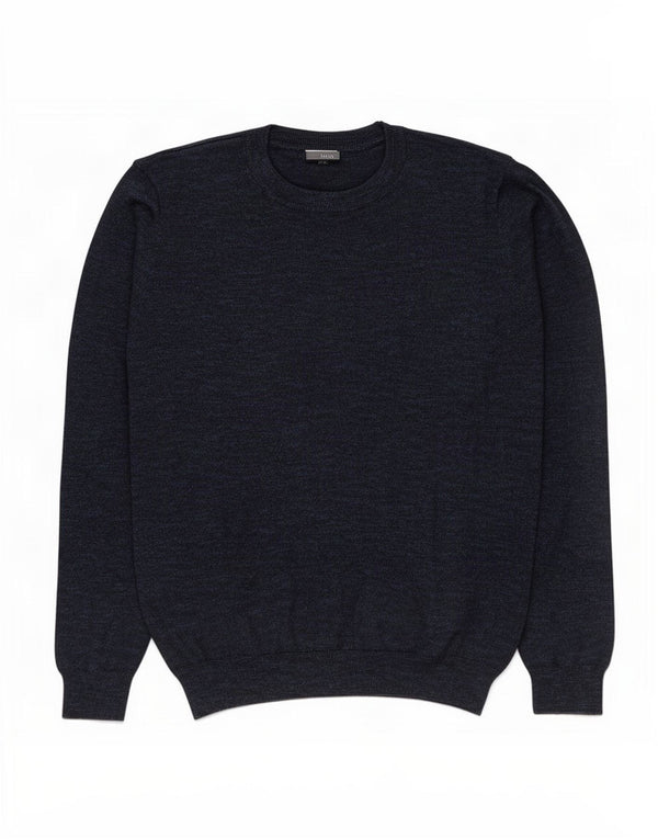 M&Co Ανδρικό πουλόβερ με λαιμόκοψη XL Navy Blue Cotton
