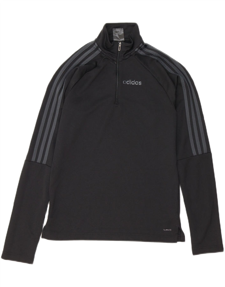 ADIDAS Mens Climalite Zip Neck Pullover Tracksuit Top XS Black Polyester