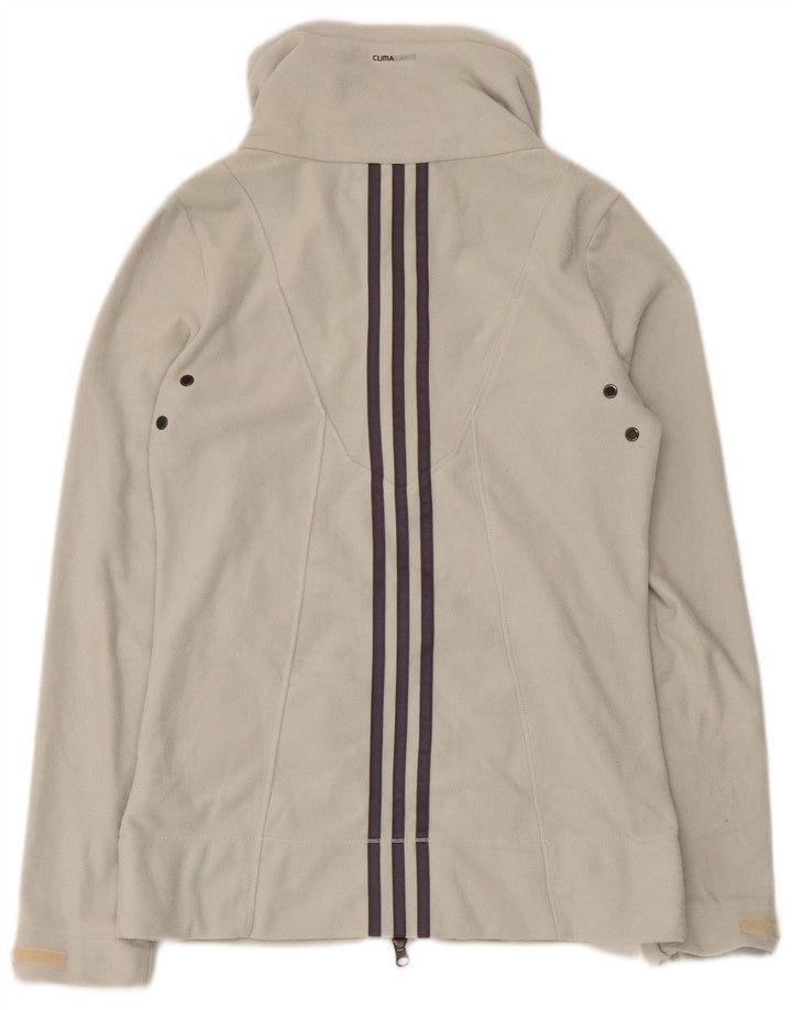 Adidas Γυναικείο Fleece Jacket UK 12 Medium Grey ριγέ πολυεστέρας