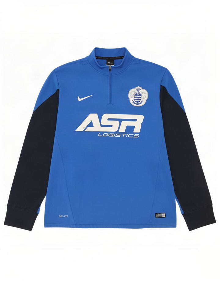 Ανδρική φόρμα φόρμας Nike με γραφικό πουλόβερ Dri Fit Τοπ μεσαίου μπλε χρώματος