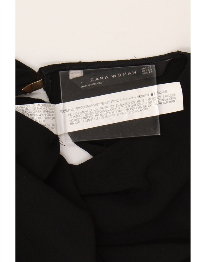ZARA Womens One Shoulder Dress UK 6 XS Black Polyester Vintage Zara and Second-Hand Zara from Messina Hembry 