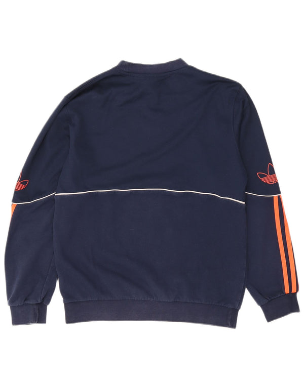 Ανδρικό γραφικό φούτερ Adidas Jumper Small Navy Blue από βαμβακερό