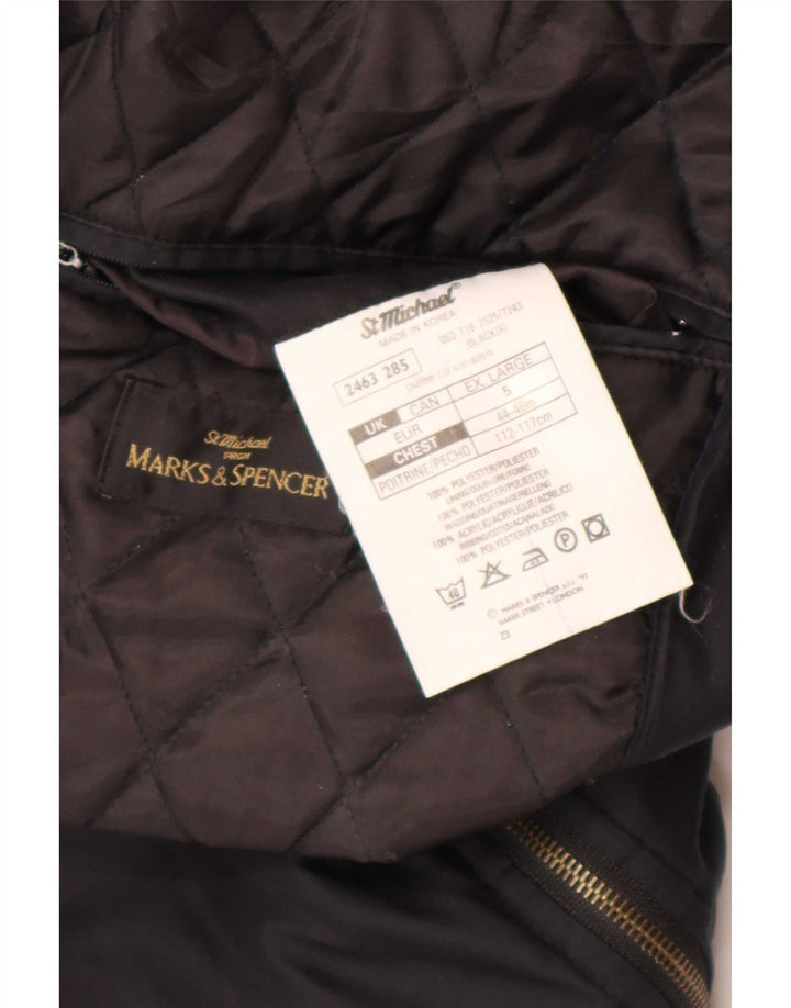 Marks & Spencer Mens St. Michael Bomber Jacket UK 42 XL Μαύρος Πολυεστέρας