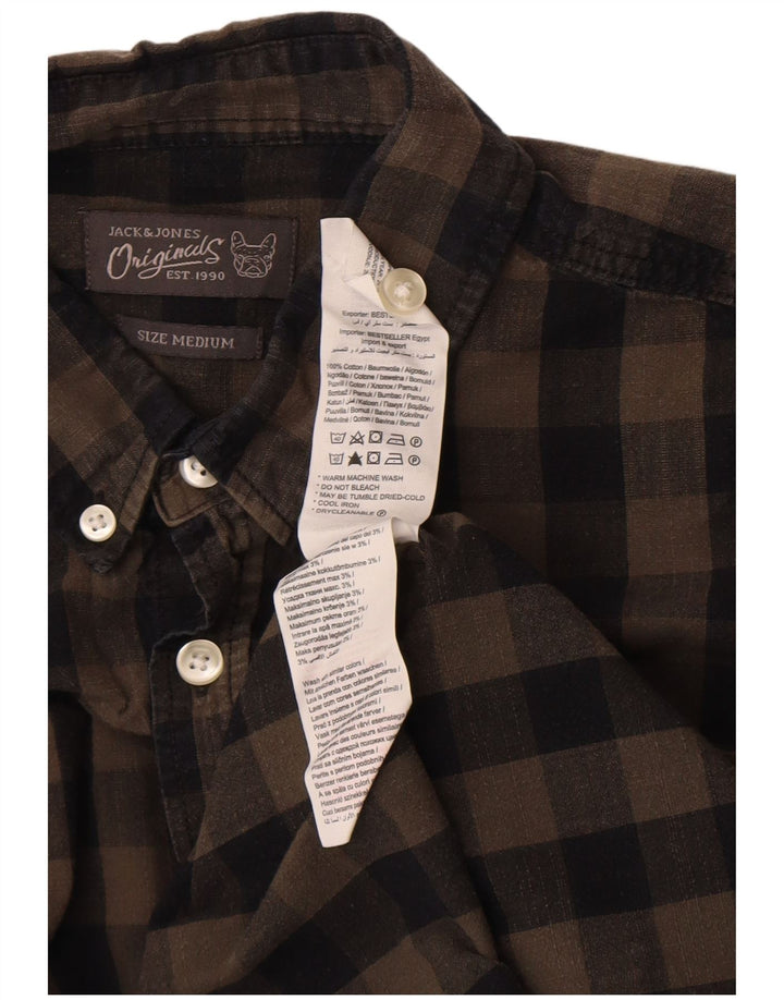 Jack & Jones Ανδρικό πουκάμισο με κανονική εφαρμογή, μεσαίο καφέ βαμβακερό Gingham