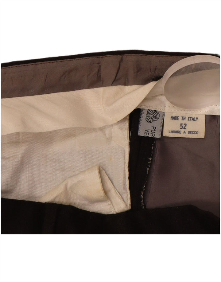 MARCO PLANESIO Ανδρικό κοστούμι παντελόνι IT 52 XL W34 L33 Μαύρο μάλλινο