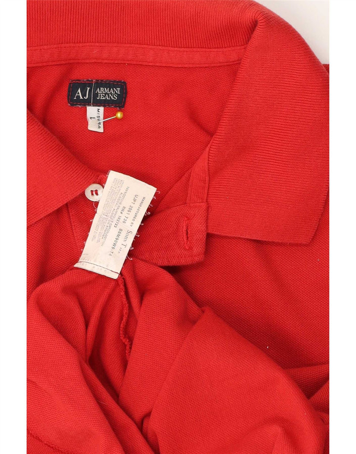 Armani Jeans Ανδρικό Πόλο Μπλουζάκι μεγάλο κόκκινο βαμβακερό