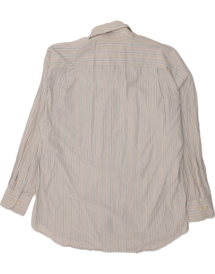 NAUTICA Mens Shirt Size 16 Large Grey Striped Cotton Vintage Nautica and Second-Hand Nautica from Messina Hembry 