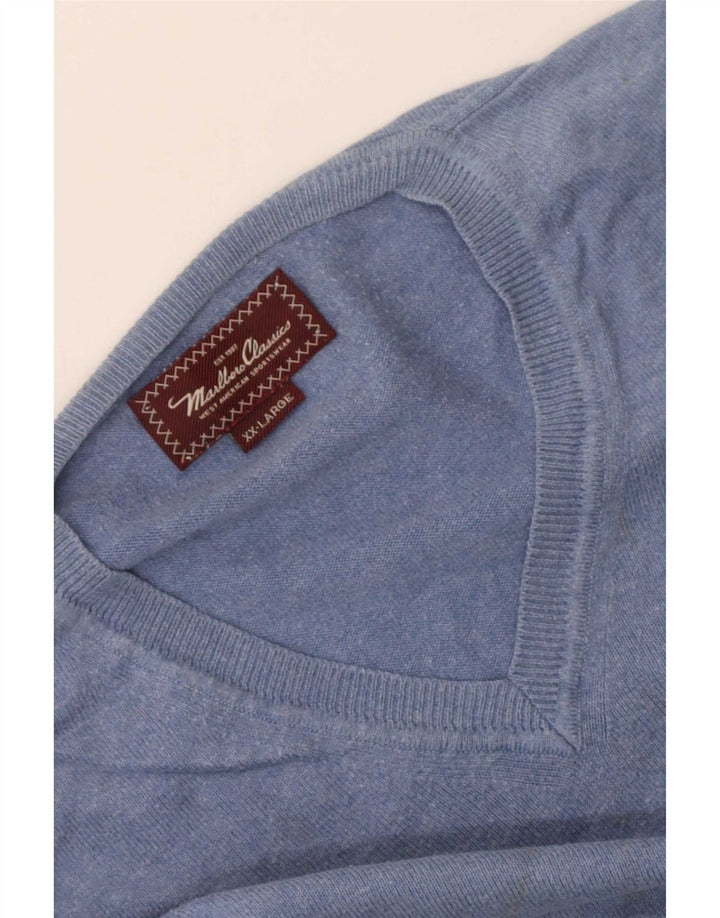 Ανδρικό πουλόβερ Marlboro Classics με V λαιμόκοψη 2XL Μπλε