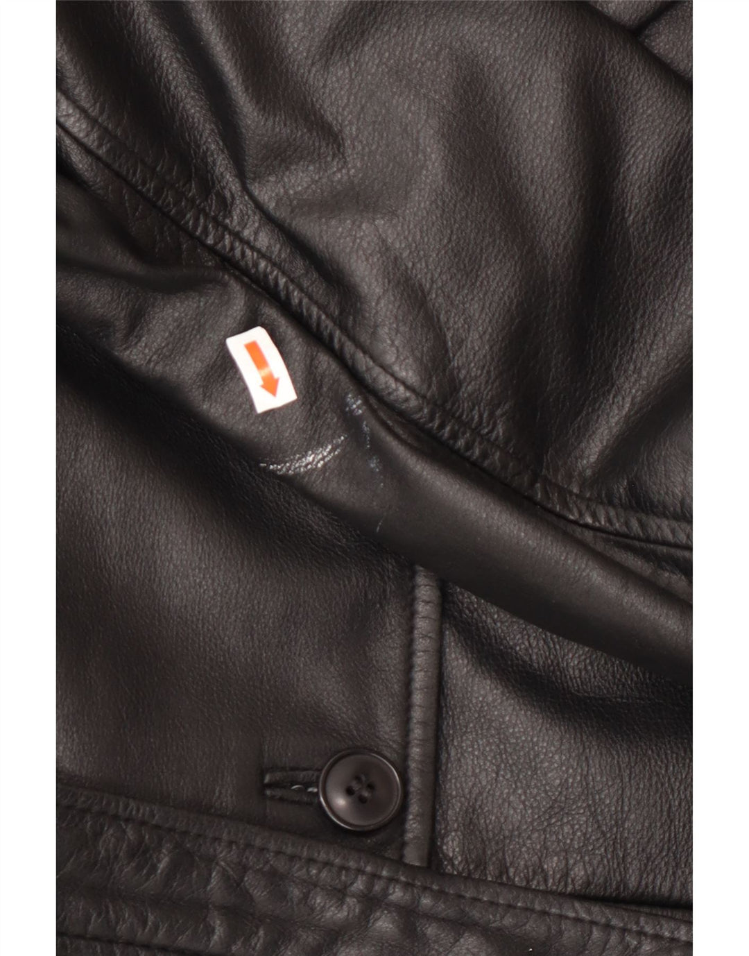 HENNES Γυναικείο Δερμάτινο Παλτό EU 42 Μεγάλο Δερμάτινο Μαύρο