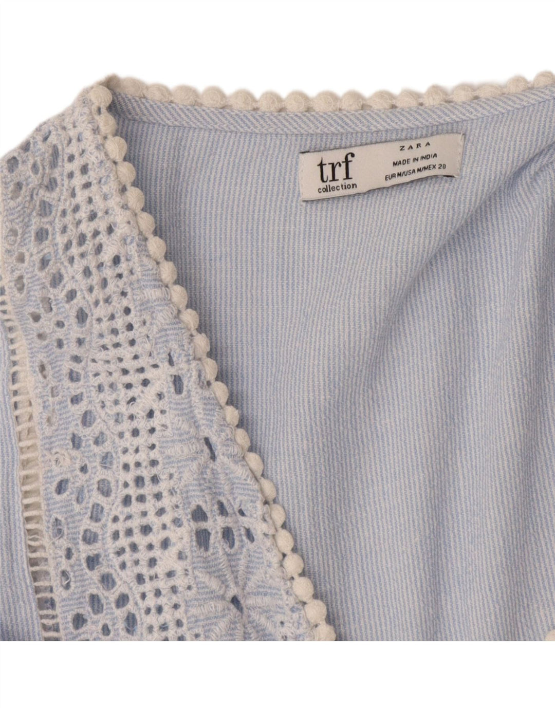 Zara Γυναικείο φόρεμα Trafaluc Shift UK 12 Medium Blue Pinstripe