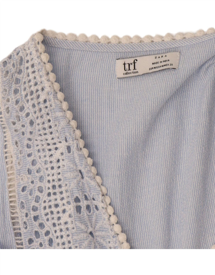 Zara Γυναικείο φόρεμα Trafaluc Shift UK 12 Medium Blue Pinstripe