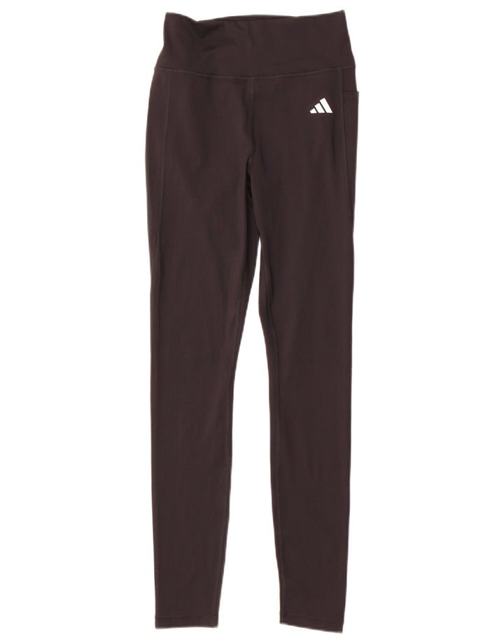 Γυναικείο κολάν Adidas με στενή εφαρμογή UK12/ 14 Μεσαίο μαύρο πολυεστέρα