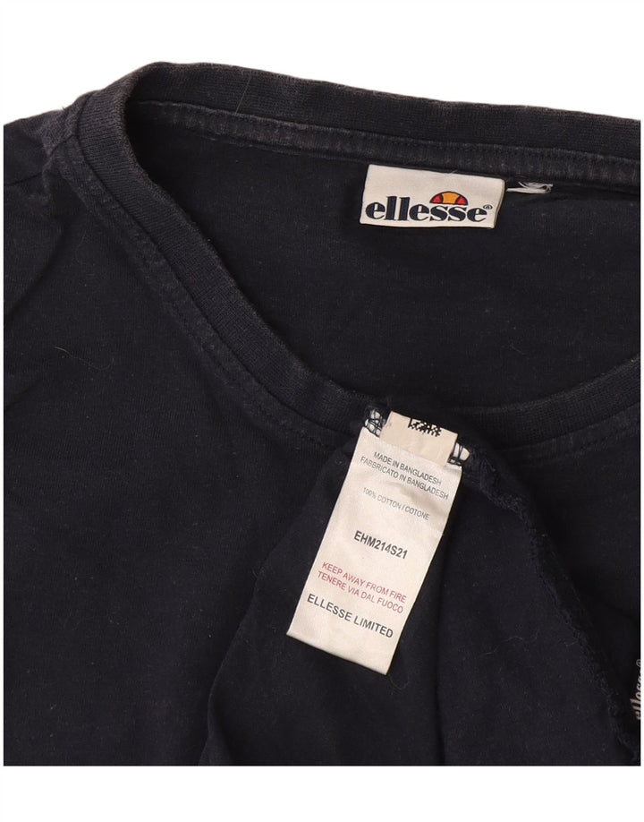 Ellesse Ανδρικό T-Shirt Top Μικρό Navy Blue ριγέ βαμβακερό
